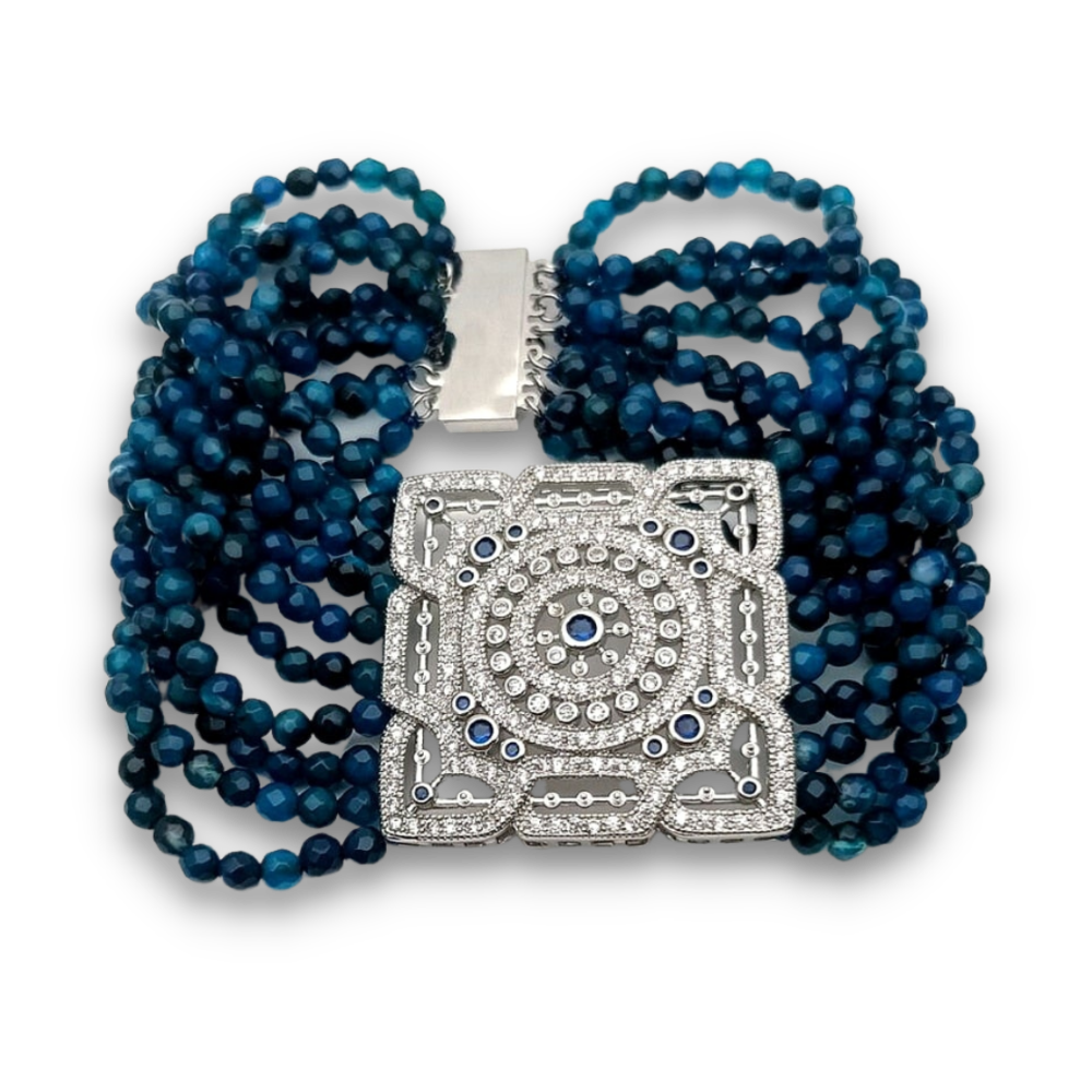 Bracelet en Agate bleue "Harmonie & Apaisement"