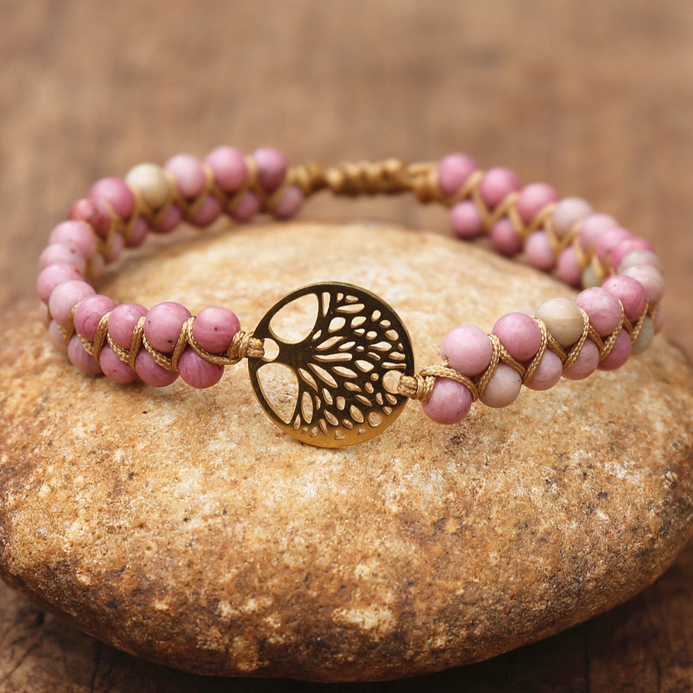 Bracelet Yoga en Rhodonite "Amour & Bienveillance"