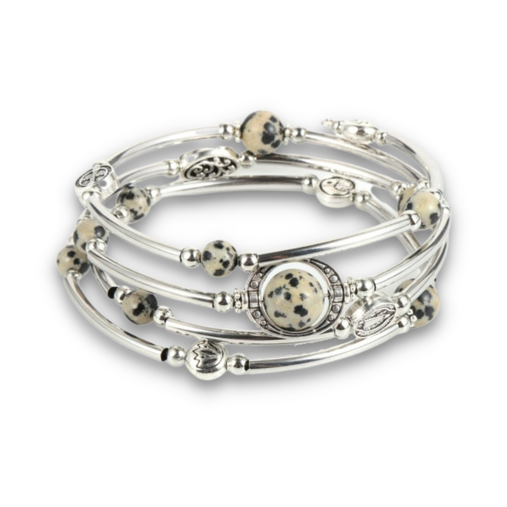 Bracelet en Jaspe dalmatien "Protection & Harmonie"
