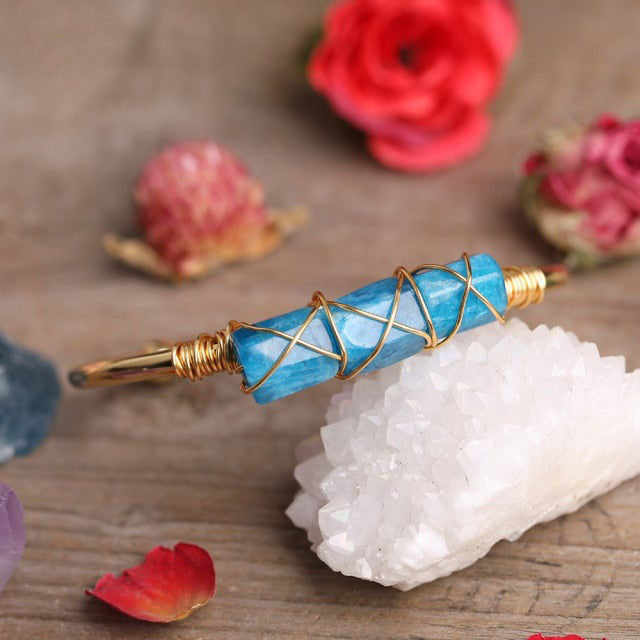 Bracelet en Apatite bleue "Communication & Relaxation"