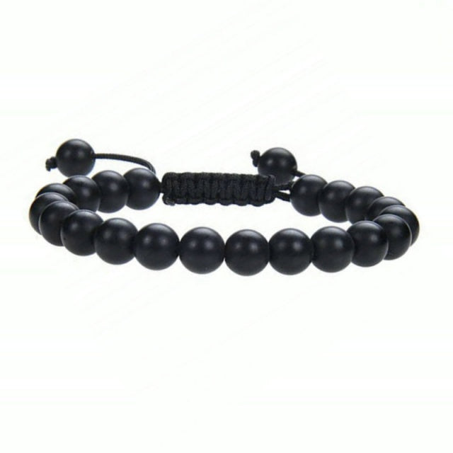 Bracelet Yoga en Onyx "Stabilité & Maîtrise de soi" - Ajustable